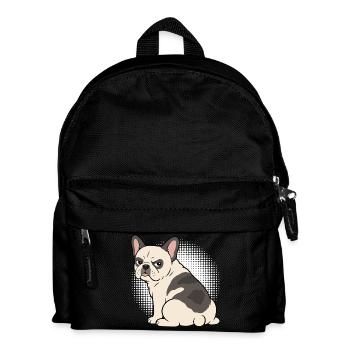 Französische Bulldogge Frenchie Frenchiehalter - Kinder Rucksack - Schwarz - Vorne