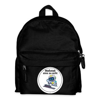 Modellbahn Roboter Eisenbahn Spur N H0 T-Shirt - Kinder Rucksack - Schwarz - Vorne