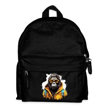 König des Großstadtdschungels. Gorilla im Graffiti-Stil. - Kinder Rucksack - Schwarz - Vorne