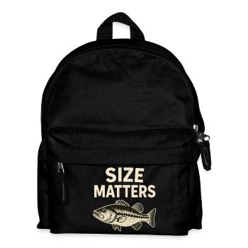 Size Matters Fishing Motif - Gift Idea for Men - Kids' Backpack - black - Front