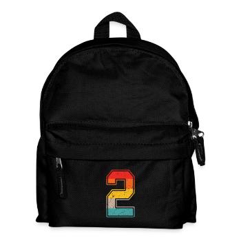 2 years retro jersey number 2 T-shirt number 2 - Kids' Backpack - black - Front