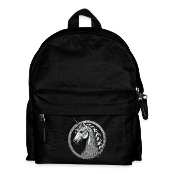 Einhorn mit keltischem Knoten - Kinder Rucksack - Schwarz - Vorne