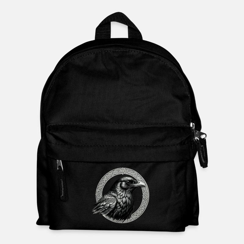 Rabe mit keltischem Knoten 02 - Kinder Rucksack - Schwarz