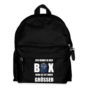 Sie ist innen grösser - Kinder Rucksack - Schwarz - Vorne