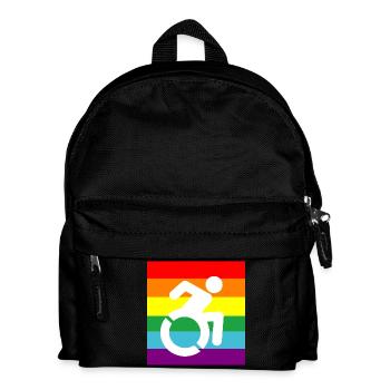 Disabled, Gay, Wheelchair, Pride, LGBTQ # - Kids' Backpack - black - Front