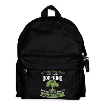 Dorfkind Baumhaus Dorf - Kinder Rucksack - Schwarz - Vorne