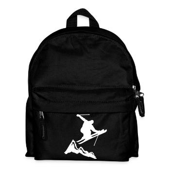 ski jump with mountains - Kinder Rucksack - Schwarz - Vorne
