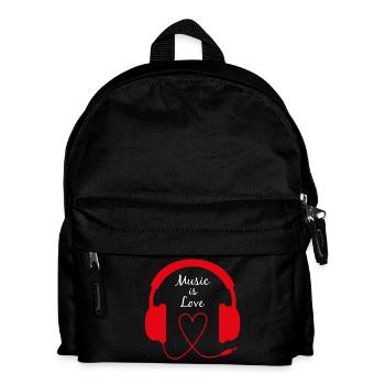 La musique est l'amour écouteurs DJ cadeau de chemise de musique - Sac à dos Enfant - noir - Devant