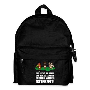 Osterzeit | Ostern | Osterhase | Osterei Reh Fuchs - Kinder Rucksack - Schwarz - Vorne