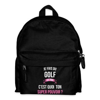 Golf super pouvoir femme - Sac à dos Enfant - noir - Devant