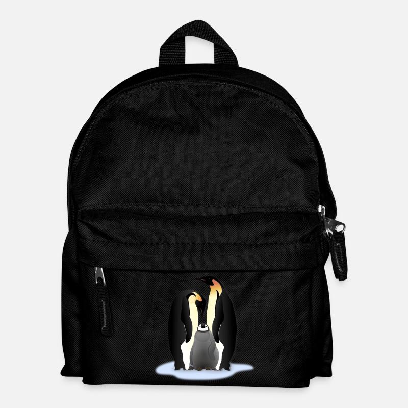 Pinguin Familile - Kinder Rucksack - Schwarz