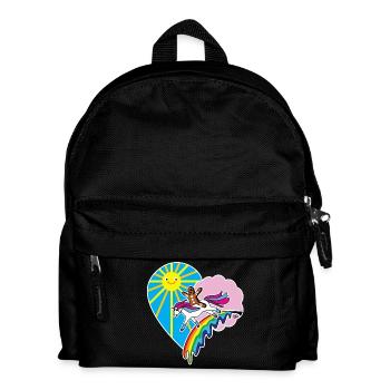 L'homme de pain d'épice de coeur licorne pour enfants Les enfants du concours - Sac à dos Enfant - noir - Devant