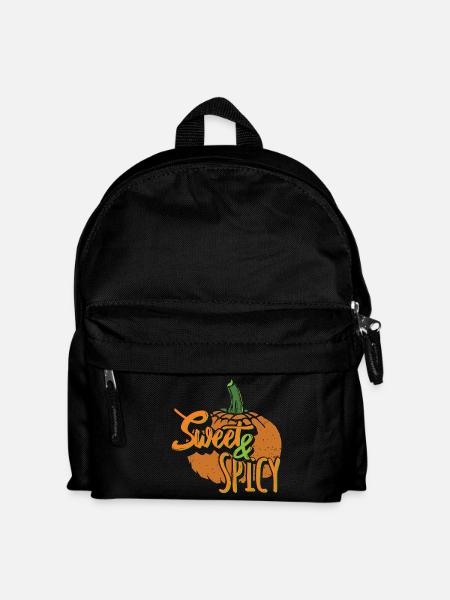 Süßes und würziges Halloween-Hemd - Kinder Rucksack - Schwarz