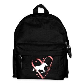 Haflinger Herz - Kinder Rucksack - Schwarz - Vorne
