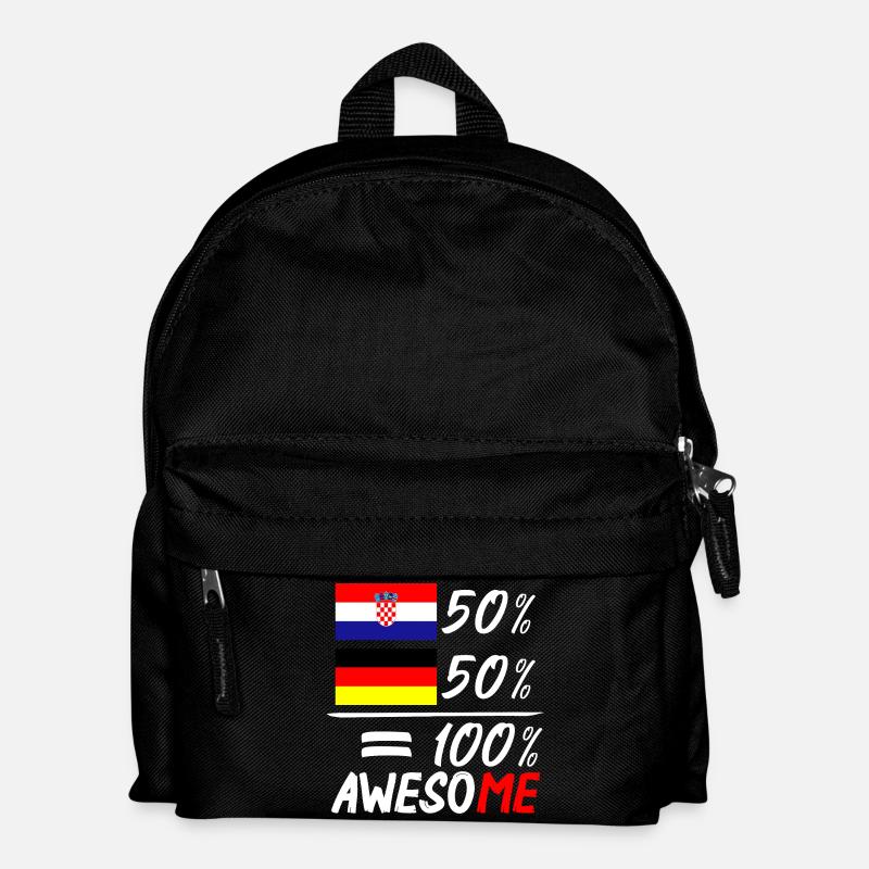 50% Kroatisch 50% Deutsch - Kinder Rucksack - Schwarz