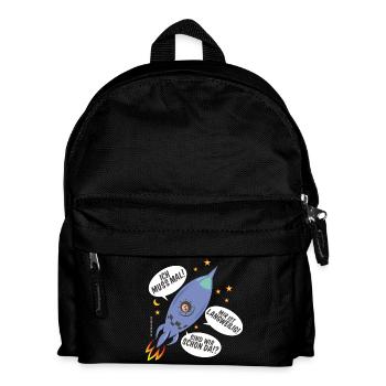 Astronaut in Rakete - Kinder Rucksack - Schwarz - Vorne