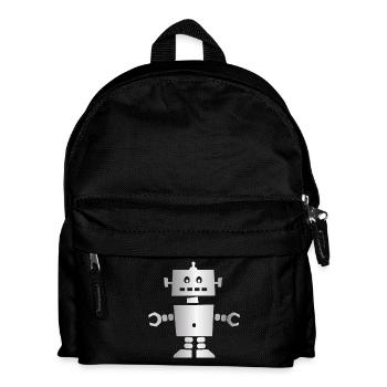 Roboter - Kinder Rucksack - Schwarz - Vorne