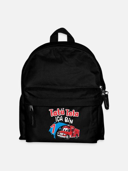 Tatü Tata Ich Bin 1.. Feuerwehr Geburtstag - Kinder Rucksack - Schwarz
