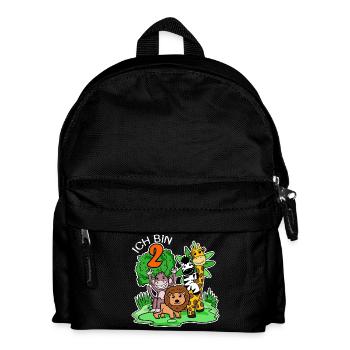 Ich bin 2 - 2. Geburtstag - Niedliche Tiere - Kinder Rucksack - Schwarz - Vorne