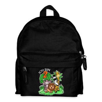 Ich bin 2 - 2. Geburtstag - Niedliche Tiere - Kinder Rucksack - Schwarz - Vorne
