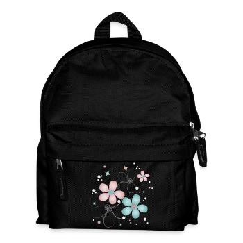 delicate flowers in pink and turquoise - Kids' Backpack - black - Front