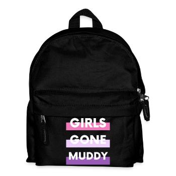 Muddy run shirt mud Matsch Lauf girl Team obstacle - Kinder Rucksack - Schwarz - Vorne