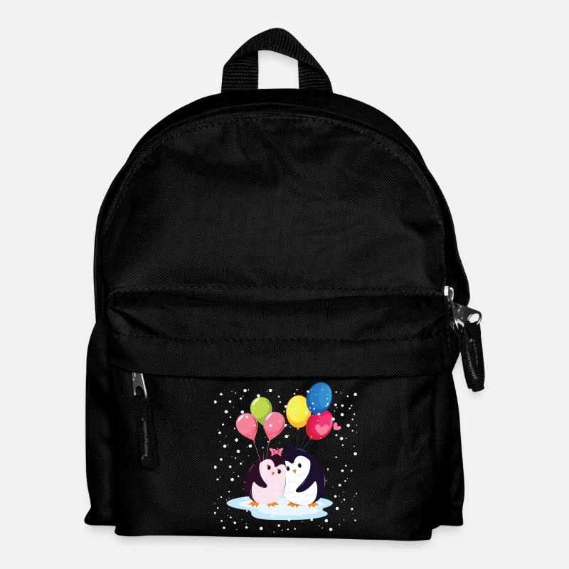Pinguine mit Luftballons - Kinder Rucksack - Schwarz