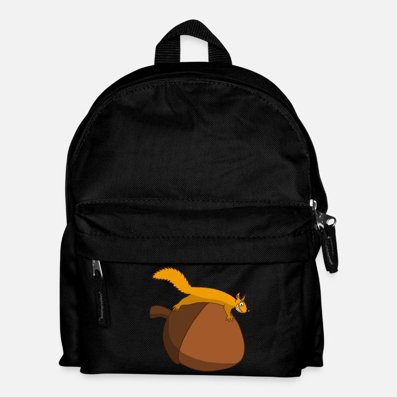 Das Eichhörnchen gegen die Eichel - Kinder Rucksack - Schwarz