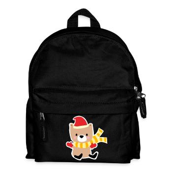Winter bear with Christmas hat - Kids' Backpack - black - Front