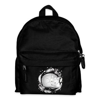 Petit renard polaire dormant dans des couleurs argentées - Sac à dos Enfant - noir - Devant