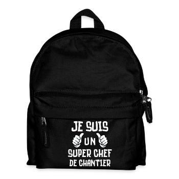 chantier, chef de chantier - Sac à dos Enfant - noir - Devant