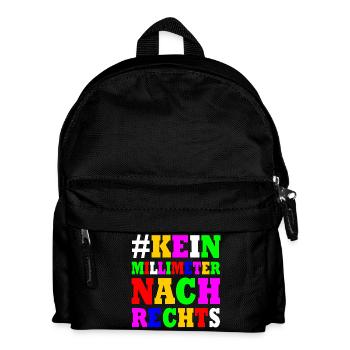kein millimeter nach rechts - Kinder Rucksack - Schwarz - Vorne