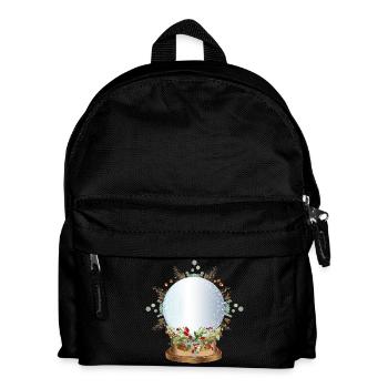 leere nostalgische Schneekugel zum Beschriften - Kinder Rucksack - Schwarz - Vorne