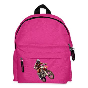 Motocross Fahrer Offroad Action - Kinder Rucksack - Fuchsia - Vorne