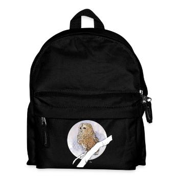 Kleiner Kauz auf Muster in Pastellfarben - Kinder Rucksack - Schwarz - Vorne