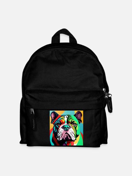 Bulldogge Hund - Kinder Rucksack - Schwarz