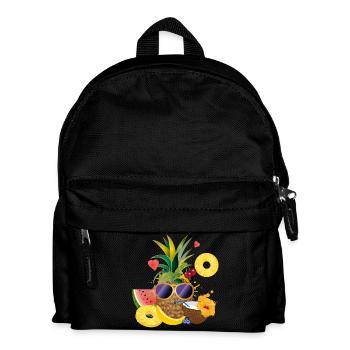 cool summer motif pineapple with coconut - Kids' Backpack - black - Front