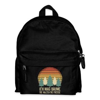 Ich mag Bäume Die halten die Fresse - Kinder Rucksack - Schwarz - Vorne