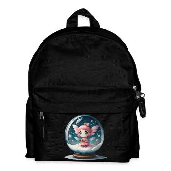 Little Christmas elf in a snow globe - Kids' Backpack - black - Front