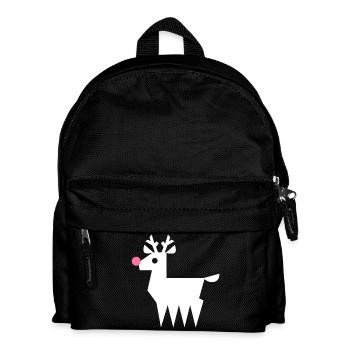 Reindeer Rudolf L white with neon pink nose - Kids' Backpack - black - Front
