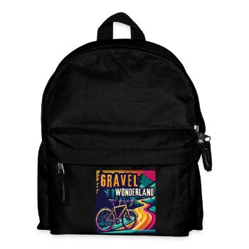 Lebendige Gravelbike Wunderland Fahrradkunst - Kinder Rucksack - Schwarz - Vorne