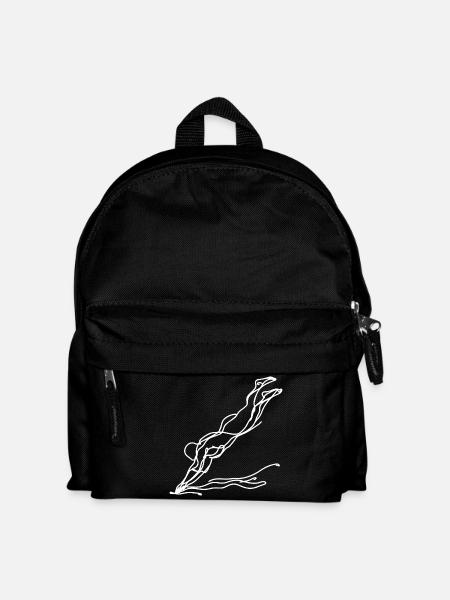 Swimmer Girl Sketch - Kids' Backpack - black