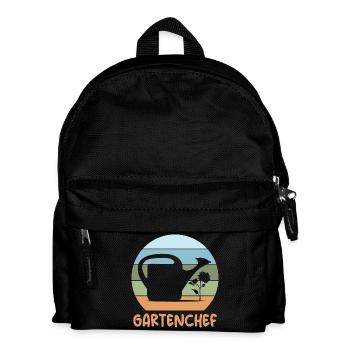 chef de jardin, jardinier, rétro, arrosoir, fleurs, plante - Sac à dos Enfant - noir - Devant