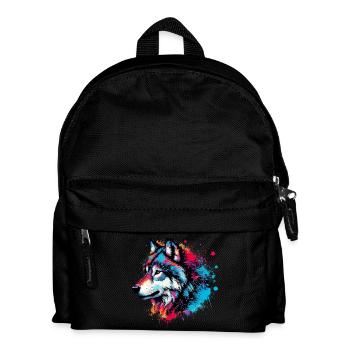 Wolf - Kinder Rucksack - Schwarz - Vorne