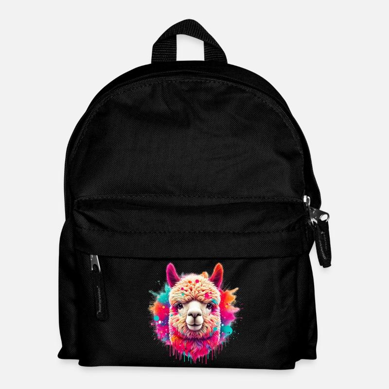 Alpaka - Kinder Rucksack - Schwarz