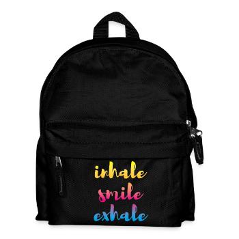 inhale exhale Yoga Verlauf Meditation farbenfroh - Kinder Rucksack - Schwarz - Vorne
