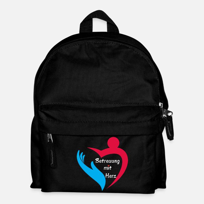 Blue Hand Betreuung mit Herz - Kinder Rucksack - Schwarz