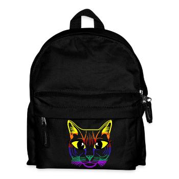 LGBT Katzengesicht Katze Gay Pride Regenbogen Gay - Kinder Rucksack - Schwarz - Vorne