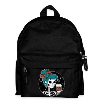 Funny Mexican Skeleton with Latte Coffee Halloween - Kids' Backpack - black - Front