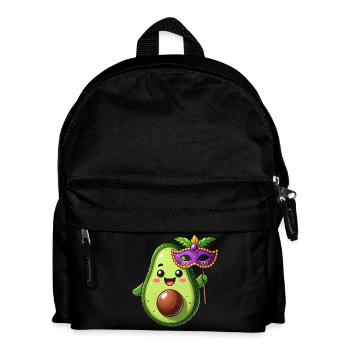 Mardi Gras Avocado Sweet Vegetarian Cartoon - Kids' Backpack - black - Front